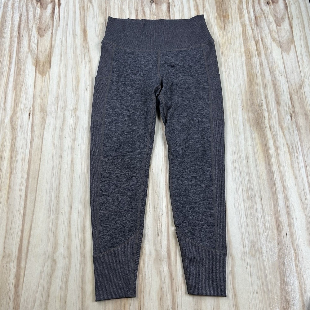 Aerie Offline The Hugger Womens L Heather Brown High Rise Leggings Activewear